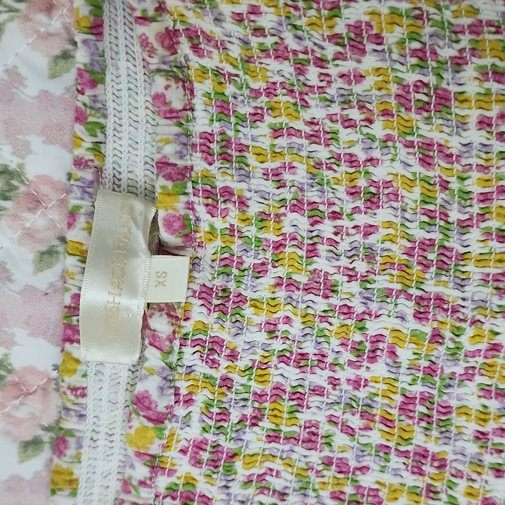 Loveshackfancy Masie Fruity Punch Floral Puff Sleeve Smocked Dress XS - Picture 15 of 17